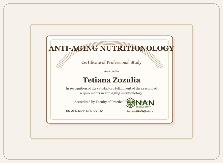 Anti-Aging Nutritionology Certificate preview