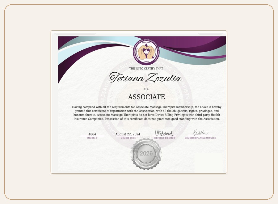 Associate Massage Therapist Certificate preview
