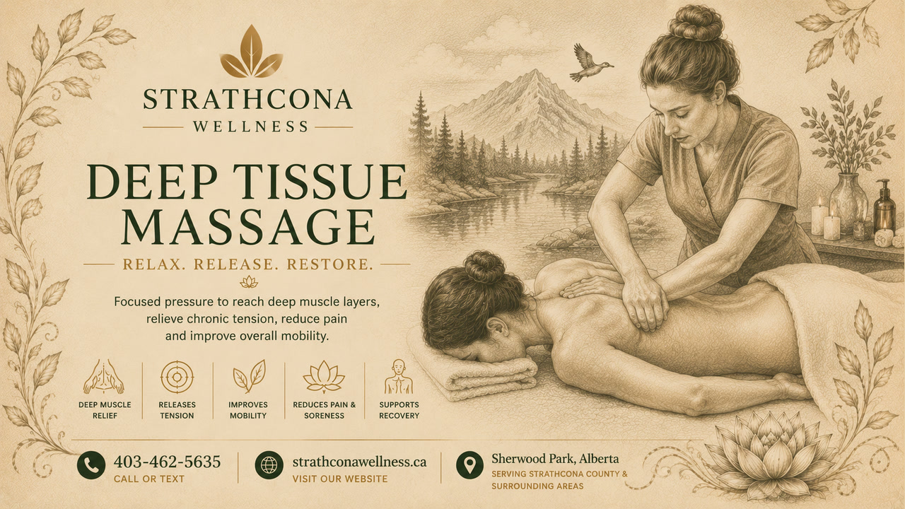 Deep tissue massage at Strathcona Wellness in Sherwood Park