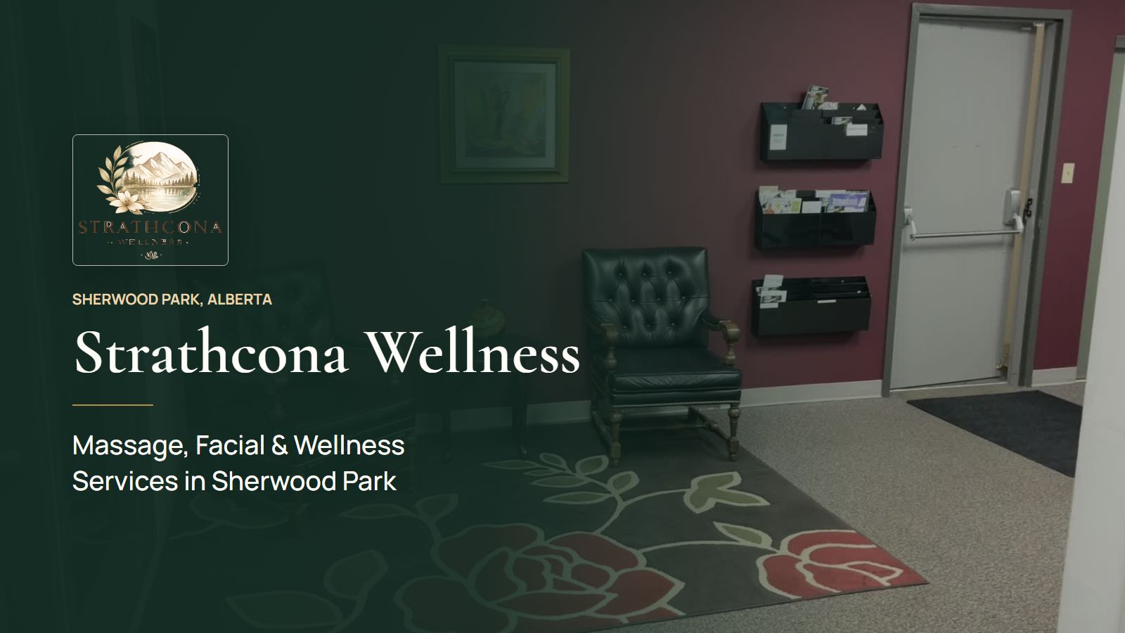 The real Strathcona Wellness reception area in Sherwood Park
