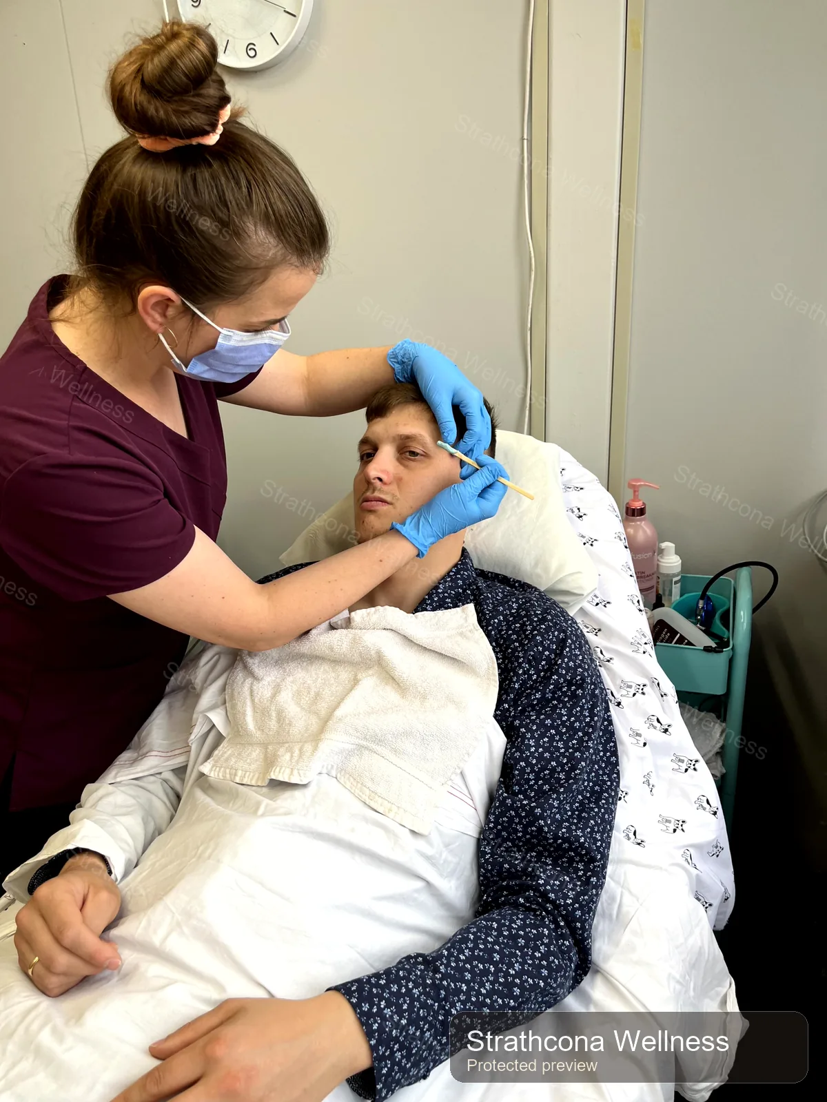 Professional beauty appointment with clean technique