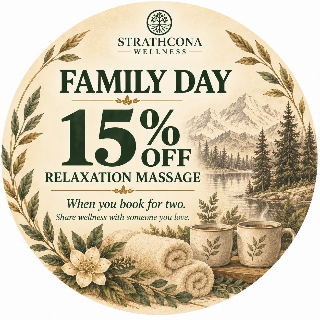 Family Day relaxation massage offer at Strathcona Wellness